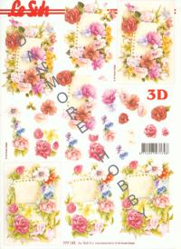 Billede: blomster om kort, le suh le suh, førpris kr. 6,- nupris