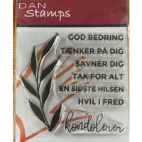 Billede: Stempel Dan Stamps GOD BEDRING, TÆNKER PÅ DIG, SAVNER DIG, TAK FOR ALT, EN SIDSTE HILSEN, HVIL I FRED, kondolerer