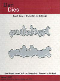 Billede: skæreskabelon Invitation med skygge, 7,5x2,5cm, DanDies