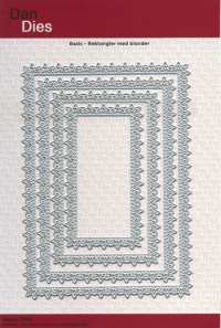 Billede: skæreskabelon 4 rektangler med blondekant, Fra 5x9,5cm til 11x15,5cm, dan-dies