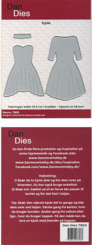 Billede: skæreskabelon kjole, Dan Dies, ca. 7,5x4,1cm