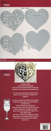 Billede: skæreskabelon hjerter, Dan Dies, ca. 8x7cm