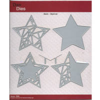 Billede: skæreskabelon 4 stjerner, Dan Dies Basic stjerner 4 stk., 8x8cm