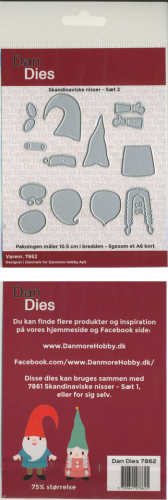 Billede: skæreskabelon Dan-Dies Skandinaviske nisser Sæt 2, ca. 6,5cm kan bruges med Sæt 1 