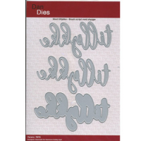 Billede: skæreskabelon tillykke med skygger, Dan Dies, Stor tillykke - brush script, 13x6,5cm 