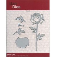 Billede: skæreskabelon langstilket rose, ca. 10cm, Dan Dies, se evt. video på youtube.dk om samling, skriv danmore dies februar 2021 