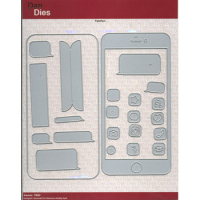 Billede: skære/prægeskabelon mobiltelefon, ca. 17,5x8,6cm, Dan Dies, se evt. video på youtube.dk om samling, skriv danmore dies februar 2021