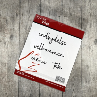 Billede: skæreskabelon indbydelse, velkommen, menu, Tak med skygge, Dan-Dies