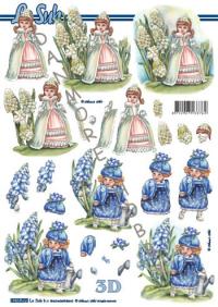Billede: piger i klokkeblomster, nouvelle
