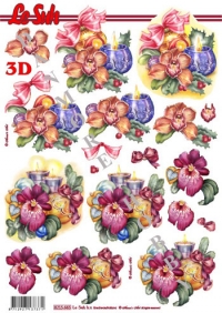 Billede: julelys og blomster, nouvelle