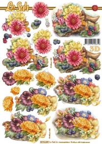 Billede: blomster i flettede ting, nouvelle