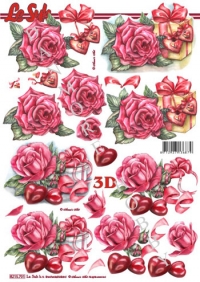 Billede: rose, hjerte og æske, nouvelle