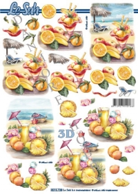 Billede: sommeris og drink med frugt, nouvelle
