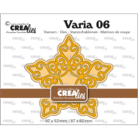 Billede: skæreskabelon snirklet stjerne med baggrund, CLVaria06 Varia 06, CreaLies