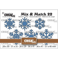 Billede: skæreskabelon iskrystaller der bliver skåret ud og matcher sammen med d8712, CLMix21 der købes separat, CLMix22 Mix & Match, CreaLies