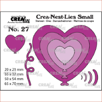 Billede: skæreskabelon 4 hjerteballoner, Dies Crealies Crea-Nest-Lies Small 27
CNLS27 Max. 65 x 70 mm