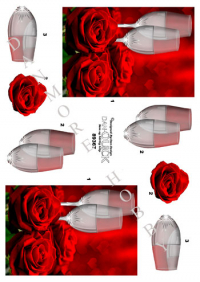 Billede: 2 glas med vand i røde roser, dan-quick