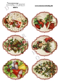 Billede: 6 indrammede julemotiver, dan-pictures