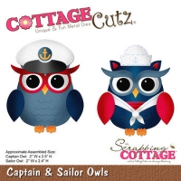 Billede: skæreskabelon sømandsugle, Dies CottageCutz CC-109, førpris kr. 92,- nupris 