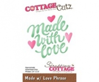 Billede: skæreskabelon made with love, cc-436, CottageCutz, førpris kr. 75,- nupris