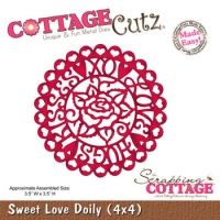 Billede: skæreskabelon Sweet Love Doily, 3,5, førpris kr. 140,00, nupris