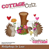 Billede: skæreskabelon kærlige pindsvin, Dies CottageCutz CC-583 Hedgehogs In Love