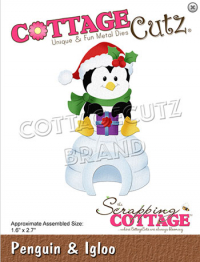 Billede: skæreskabelon Dies CottageCutz CC-664 pingvin på iglo, Penguin & Igloo