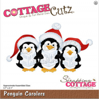 Billede: skæreskabelon Dies CottageCutz CC-665 pingvinsangkor, Penguin Carolers
