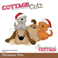 Billede: skæreskabelon hund og kattekillinger, Dies CottageCutz CC-784, Christmas Pets