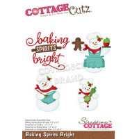 Billede: skæreskabelon snemænd i bageriet, Dies CottageCutz CC-825, Baking Spirits Bright