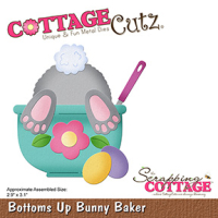 Billede: skæreskabelon kanin med enden op, i bageskål, Bottoms Up Bunny Baker, cc-990, CottageCutz
