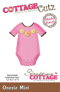 Billede: skæreskabelon Dies CottageCutz cc-mini-160, Onesie Mini, førpris 52,- nupris