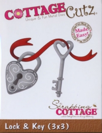 Billede: lock & key, ca. 5,2x6,5cm samlet motiv, cottage cutz, førpris kr. 114,00, nupris