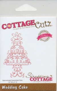 Billede: skæreskabelon bryllupskage, COTTAGECUTZ DIES, Wedding Cake, førpris kr. 88,- nupris
