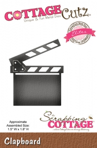 Billede: skæreskabelon Dies CottageCutz CCE-380 filmklap, 3,8 x 4,6 cm, førpris kr. 64,00, nupris 