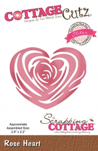 Billede: skæreskabelon rosenhjerte, cce-505, rose heart, CottageCutz, førpris kr. 76,00, nupris