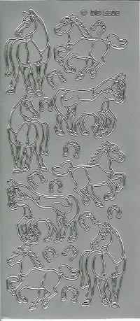 Billede: heste, sølv stickers