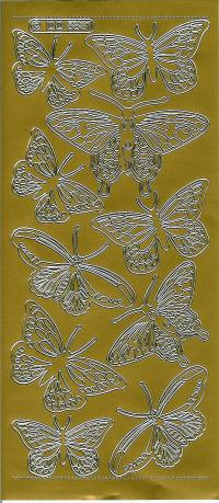 Billede: sommerfugle, guld stickers