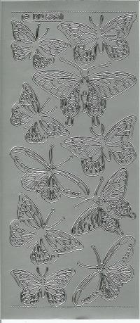 Billede: sommerfugle, sølv stickers