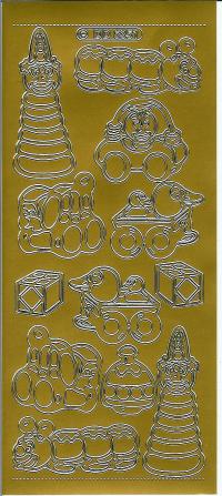 Billede: babylegetøj, guld stickers