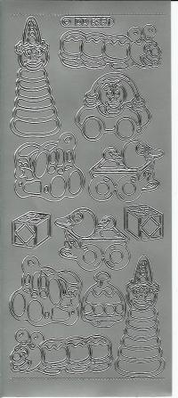 Billede: babylegetøj, sølv stickers
