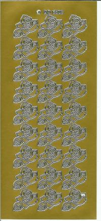 Billede: rosenhoved, guld stickers