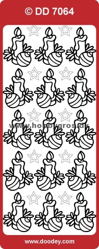 Billede: julelys og kugle, guld stickers