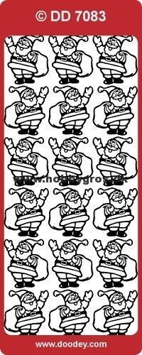 Billede: julemanden vinker, sølv stickers