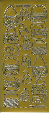 Billede: dametasker, guld stickers