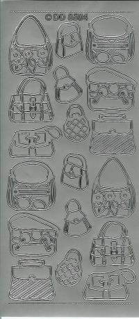 Billede: dametasker, sølv stickers