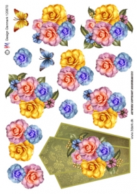 Billede: blomster på baggrund, hmdesign, førpris kr. 6,- nupris