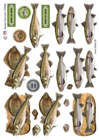 Billede: forskellige fisk, hm-design, førpris kr. 6,- nupris