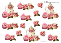 Billede: kaffe og cupcake, hmdesign, førpris kr. 6,- nupris
