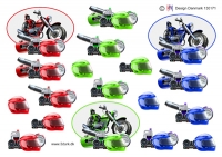 Billede: 3 x motorcykel, hmdesign, førpris kr. 6,- nupris